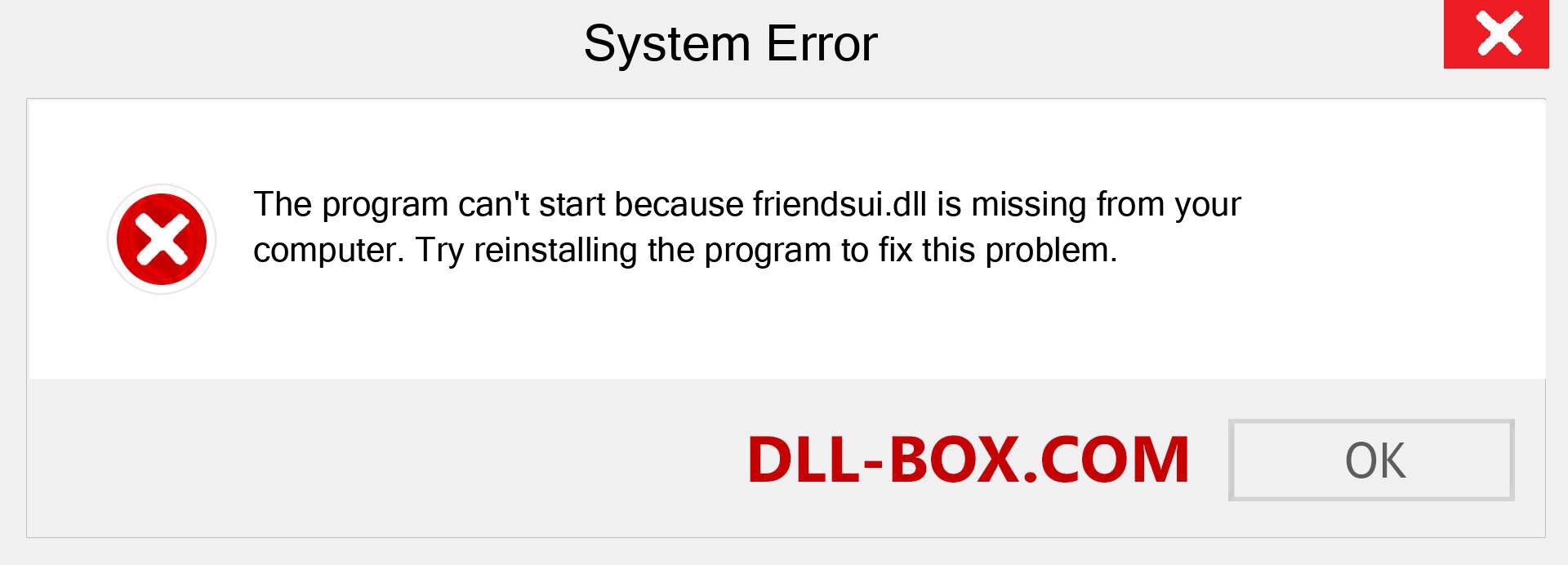  friendsui.dll file is missing?. Download for Windows 7, 8, 10 - Fix  friendsui dll Missing Error on Windows, photos, images