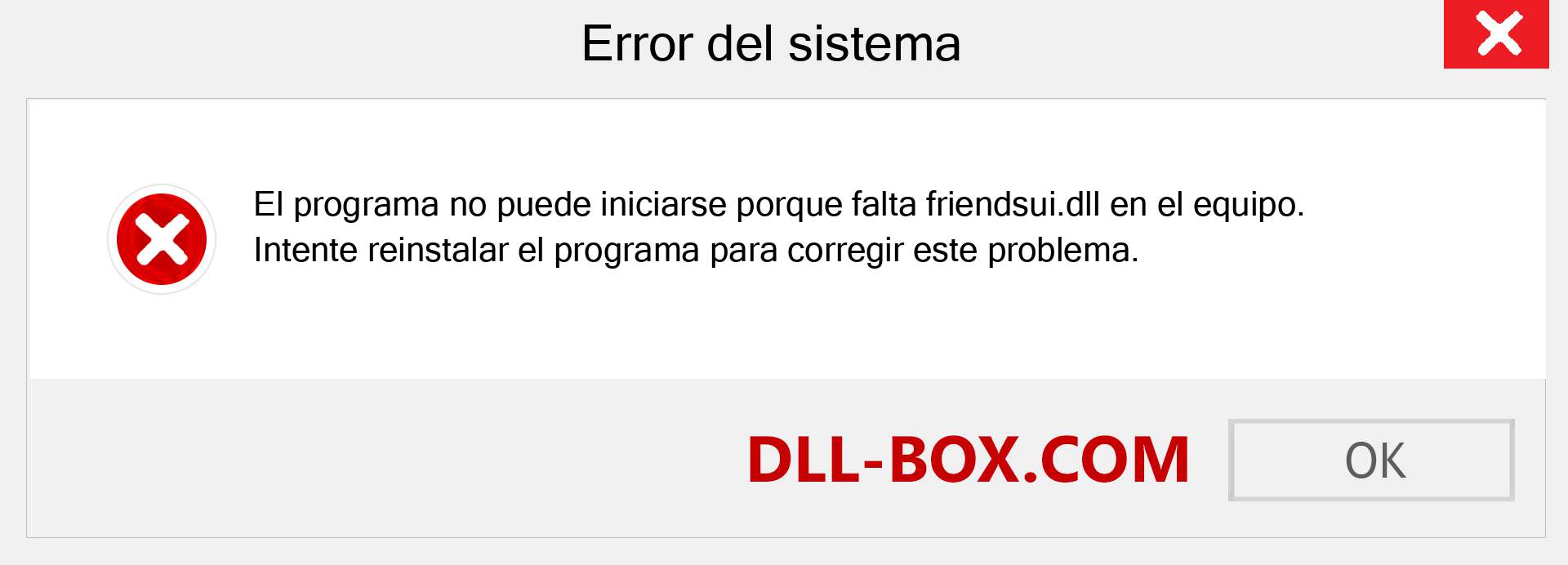 ¿Falta el archivo friendsui.dll ?. Descargar para Windows 7, 8, 10 - Corregir friendsui dll Missing Error en Windows, fotos, imágenes